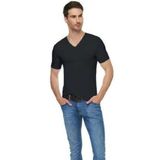 Tutku Erkek Elit V Yaka Elastan T-Shirt 3'lü, Siyah, L