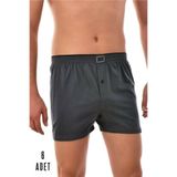 Tutku Erkek Füme Penye Düğmeli Boxer, 4'lü Paket, 3XL Beden