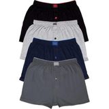 Tutku Erkek Gri Penye Düz Boxer 4'lü 312001181111, Çok Renkli, S