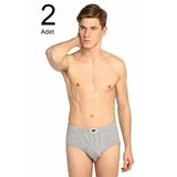 Tutku Erkek Gri Penye Slip Külot, L Beden, 2'li Paket