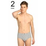 Tutku Erkek Gri Penye Slip Külot, XL Beden, 2'li Paket