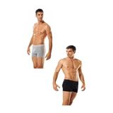 Tutku Erkek Likralı Elastan Boxer 3 Siyah 3 Gri, Siyah-Gri, XL