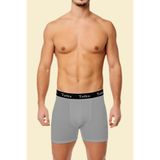 Tutku Erkek Likralı Elastan Paçalı Boxer Külot 6'lı Paket (Model No-0400), Gri, M
