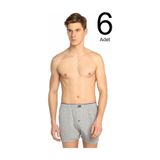 Tutku Erkek Penye Düğmeli Boxer 6'lı Paket, Gri, 3XL