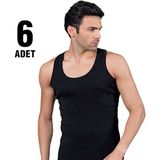 Tutku Erkek Ribana Atlet 6'lı - S - Siyah