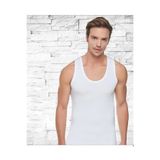 Tutku Erkek Ribana Likralı Atlet, Beyaz, L Beden, 6'lı Paket