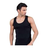 Tutku Erkek Ribana Spor Atlet,%100 Pamuk, Siyah, M Beden
