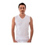 Tutku Erkek Ribana Spor Fanila V Yaka Atlet 6'lı, Beyaz, M