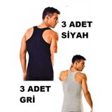 Tutku Erkek Ribana Spor (Rambo) Atlet 6'lı, Çok Renkli, M