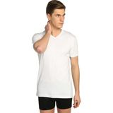Tutku Erkek Ribana V Yaka Kısa Kollu T-Shirt 0107 - M - Beyaz