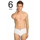 Tutku Erkek Siyah Slip Külot 6'lı Paket, Beyaz, 4XL