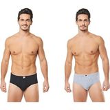 Tutku Erkek Slip Külot Gri 6'lı Paket (3 Siyah - 3 Gri) - Siyah - Gri - 2XL