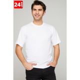 Tutku Erkek T-Shirt,%90 Pamuk%10 Likra, 0 Yaka, Beyaz, M Beden