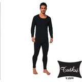 Tutku Erkek Thermal Içlik Takım (Üst + Alt) – Kışlık Isı Yalıtımlı Nefes Alabilen Kumaş - Siyah - 2XL