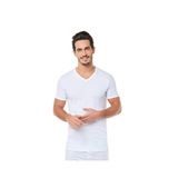 Tutku Erkek V Yaka Fanila, Ribana Kumaş, Beyaz, 2XL Beden, 6'lı Paket