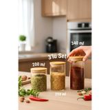 Tutku Home 3'lü Yuvarlak Kavanoz Seti 200-250-340 ml