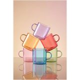 tutku home 6'lı Kahve Yanı Pastel Renkli Espresso Cam Bardak 120 Ml