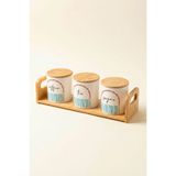 Tutku Home Bambu Standlı 3'lü Baharat Takımı