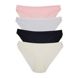 Tutku Kadın 0553 Sofia Bikini Külot 12'li, Siyah-Beyaz-Pembe-Ten Rengi, M