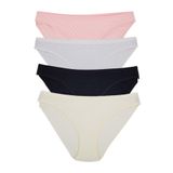 Tutku Kadın 0553 Sofia Bikini Külot 3'lü Beyaz-Krem-Pembe, Siyah-Beyaz-Pembe-Ten Rengi, 5