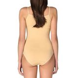 Tutku Kadın 3'lü Beyaz İp Askılı Kancalı Body Zıbın, Ten Rengi, XL