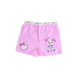 Tutku Kadın 3'lü Paket Elastan Kız Çocuk Baskılı Külot Boxer Şort, Pembe, 3-4 Yaş