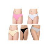 Tutku Kadın 5'li Fırsat Paketi Paket Pamuklu Elastan Yazılı Bikini Külot, Siyah-Beyaz-Gri-Ten-Pembe, Standart