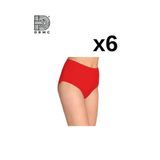 Tutku Kadın 6'lı Kalın Lastikli Bato Külot, Kırmızı, 2XL
