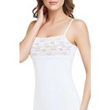Tutku Kadın Beyaz 1 Adet Elestan Likralı Geniş Dantelli Atlet 0147 - L - XL