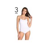 Tutku Kadın Beyaz 3'lü Paket Dokuma Kumaş Ip Askılı Likralı Body Regular Kalıp Modern Yaka - S - M