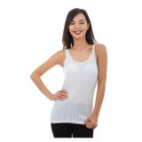 Tutku Kadın Beyaz Jakarlı Geniş Askılı Pamuklu Atlet, 3'lü Paket, 2XL Beden