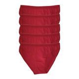 Tutku Kadın Beyaz Penye Bikini 5'li Külot, Kırmızı, M