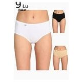 Tutku Kadın Çok Renkli, 9'lu Paket, Likralı Bato Külot, XS