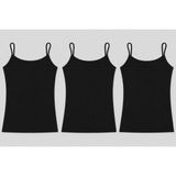 Tutku Kadın Elastan Ip Askılı Atlet 3 Lü Set - Siyah - 3XL