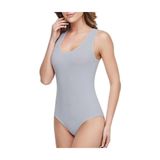 Tutku Kadın Gri Geniş Askılı Likralı Kancalı Çıtçıtlı Body Atlet, 3XL Beden
