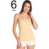Tutku Kadın Ip Askı Atlet Ten Rengi 6'lı--- - Karışık - XL