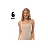 Tutku Kadın İp Askılı Atlet 6'lı, Ten, M/L