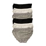 Tutku Kadın Işık Bikini 6 Adet, Siyah-Beyaz-Gri, L
