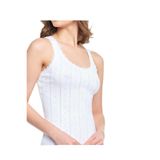 Tutku Kadın Jakarlı Kalın Askılı Beyaz Atlet, 6'lı Paket, 2XL/3XL Beden