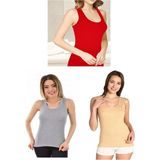 Tutku Kadın Karışık Renk 3'lü Paket Atlet--- - XL