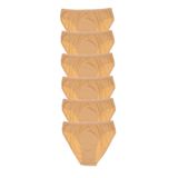 Tutku Kadın Kırmızı 6'lı Paket Bikini Külot Premium Kumaı%100 Pamuk Standart Beden (6 Adet), Ten Rengi, Standart