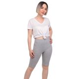 Tutku Kadın Kısa Tayt, Gri, 3XL Beden