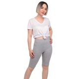 Tutku Kadın Kısa Tayt, Gri, 6XL Beden