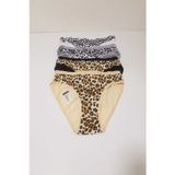 Tutku Kadın Leopar Arkası Düz Bikini 6'Lı 740 Çok Renkli Standart