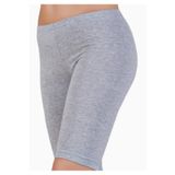 Tutku Kadın Pamuklu Slim Fit Kısa Tayt, Gri, 2XL