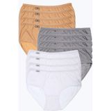 Tutku Kadın Pamuklu Yüksek Bel Bato Külot, Beyaz Gri Ten Rengi, 2XL Beden, 12'li Paket