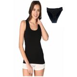 Tutku Kadın Siyah 3'lü Paket Atlet ve Desenli Bikini, S Beden