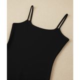 Tutku Kadın Siyah Elastan İp Askılı Atlet 6'lı Paket Dokuma Kumaş ile Rahat Kullanım - XL