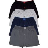 Tutku Karışık 4'lü Erkek Penye Havlu Bel Düz Boxer - S - Renkli