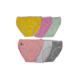 Tutku Kız Çocuk Arkası Baskılı Bato Külot 6 Adet, Sarı-Pembe-Mint-Pudra-Beyaz-Gri, 6-7 Yaş